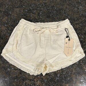 NWT Ban Jara Cotton Woven Shorts Cream SZ Medium NEW